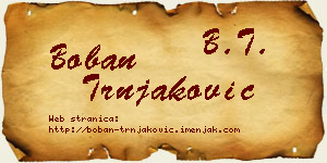 Boban Trnjaković vizit kartica